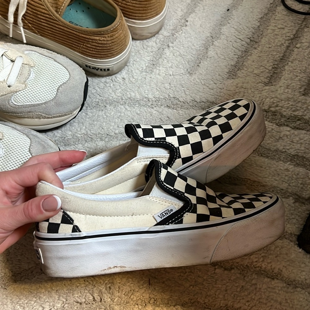 Platform checkered vans